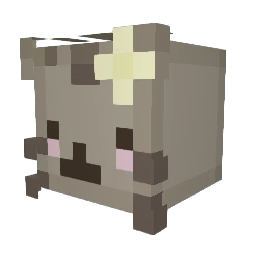 VZHI3Y16 Minecraft avatar head, 3D render