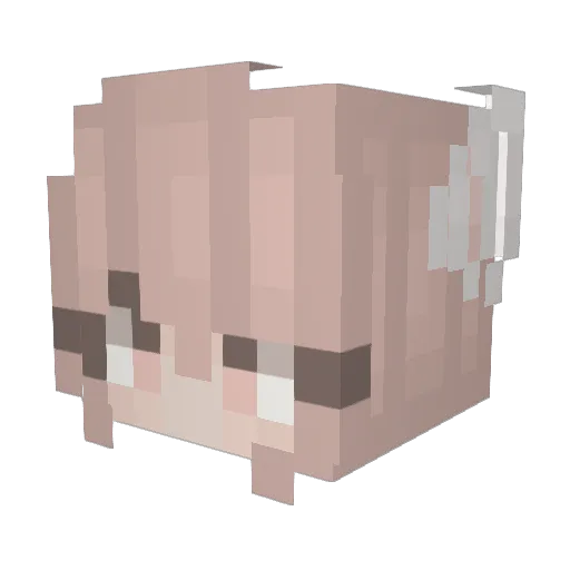 V_3 Minecraft avatar head, 3D render