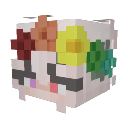 V_CAMOLETE Minecraft avatar head, 3D render