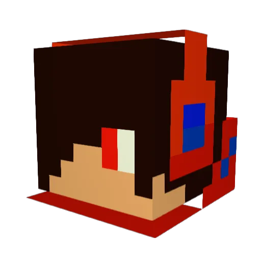 V_NATION Minecraft avatar head, 3D render
