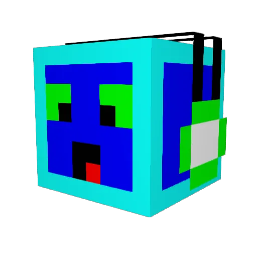 V_cupcake Minecraft avatar head, 3D render