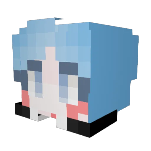 V_iTA Minecraft avatar head, 3D render
