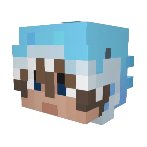 Va8ee Minecraft avatar head, 3D render