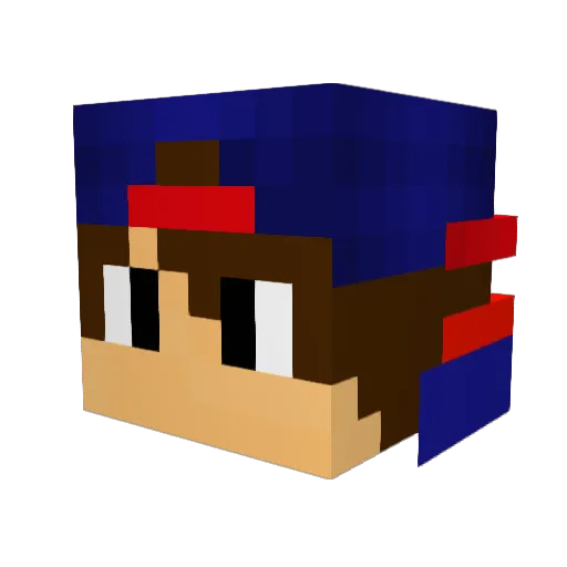 Vabiera Minecraft avatar head, 3D render