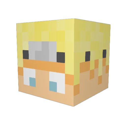 VaccinaTed_ Minecraft avatar head, 3D render