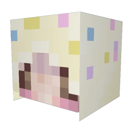 Vacu7 Minecraft avatar head, 3D render
