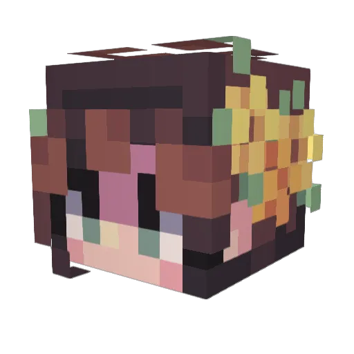 Vadelma1 Minecraft avatar head, 3D render