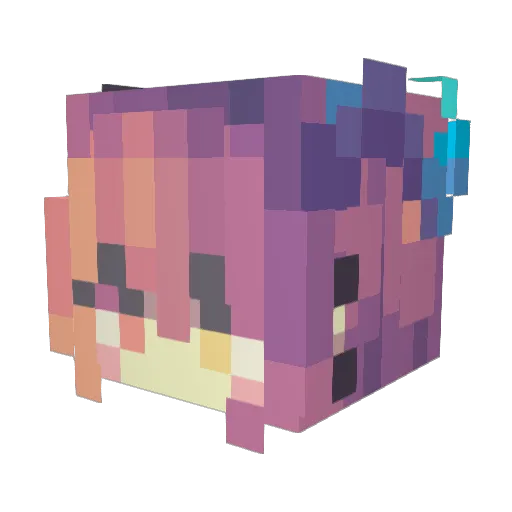 Vaeolett Minecraft avatar head, 3D render