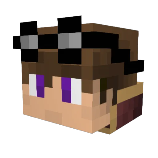 Vaexe Minecraft avatar head, 3D render
