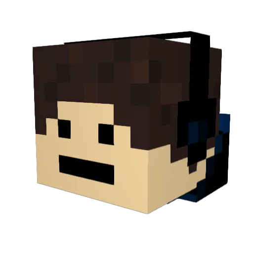Vagolito Minecraft avatar head, 3D render