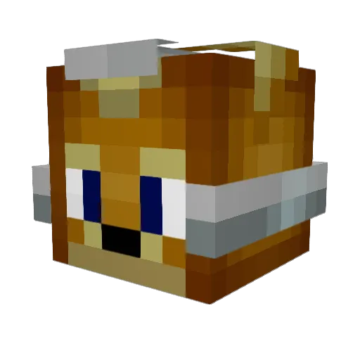 VagrantFox Minecraft avatar head, 3D render