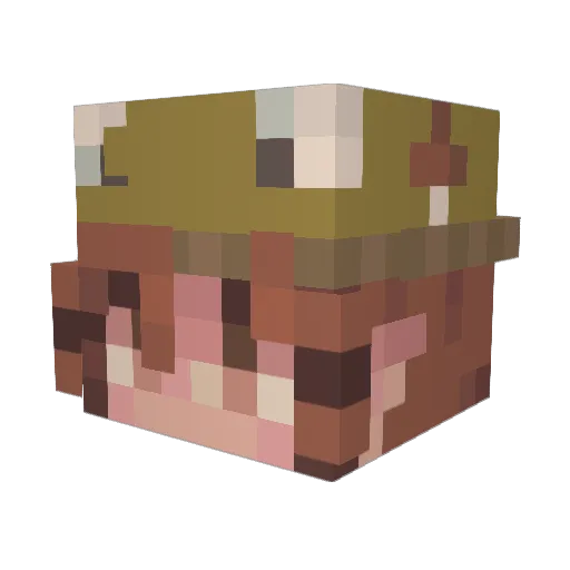 Vaguesto Minecraft avatar head, 3D render
