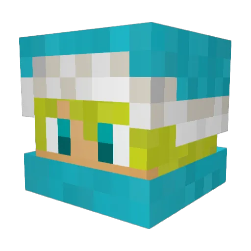 Vaguevolcan Minecraft avatar head, 3D render