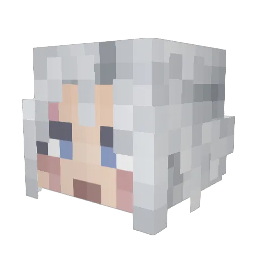 Vaie Minecraft avatar head, 3D render