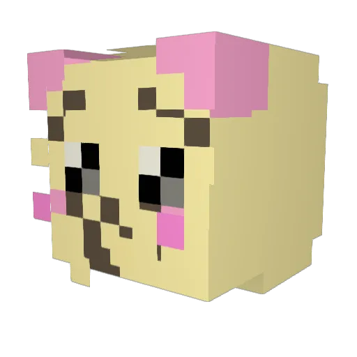 Vailuna Minecraft avatar head, 3D render