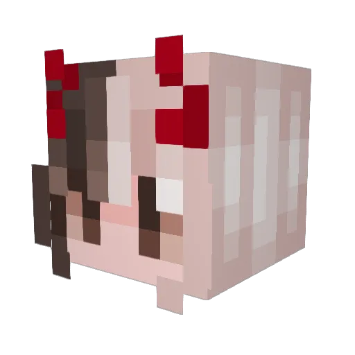 Vaiora Minecraft avatar head, 3D render