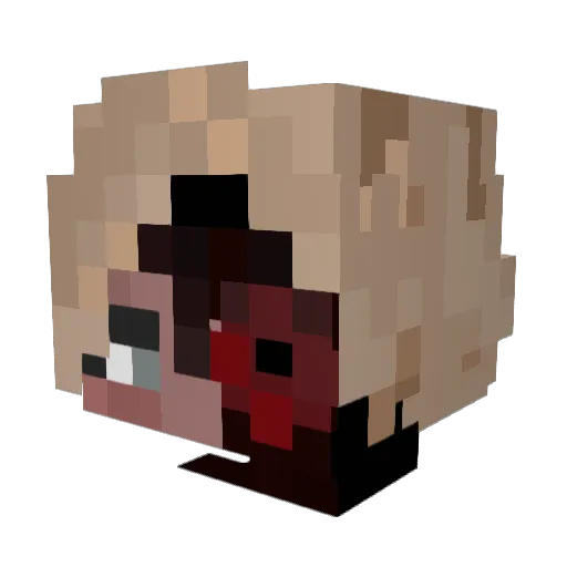 Vaixen Minecraft avatar head, 3D render