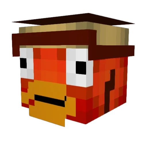 Vakatzu Minecraft avatar head, 3D render