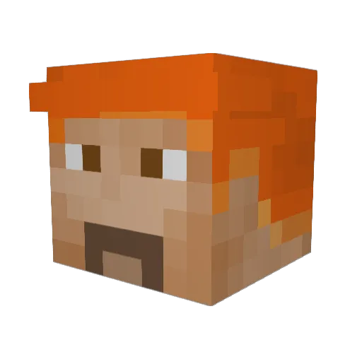 Vakshna Minecraft avatar head, 3D render