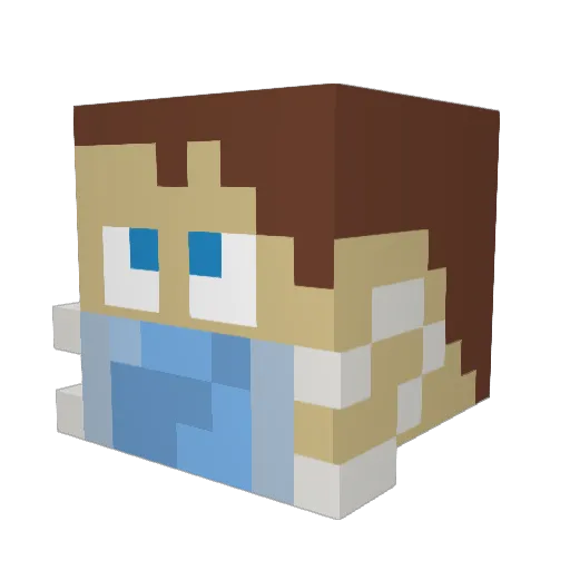 ValGoGo Minecraft avatar head, 3D render
