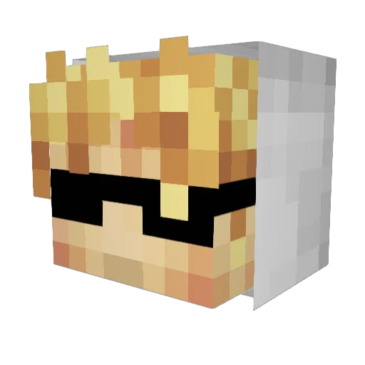 ValMan Minecraft avatar head, 3D render