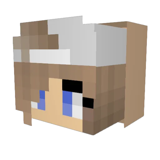 ValeMustache Minecraft avatar head, 3D render