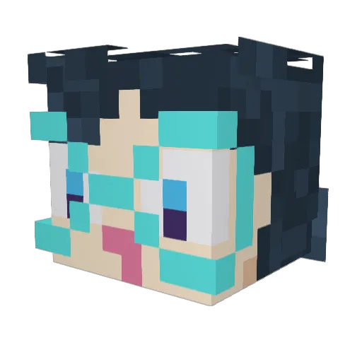 Valechu Minecraft avatar head, 3D render
