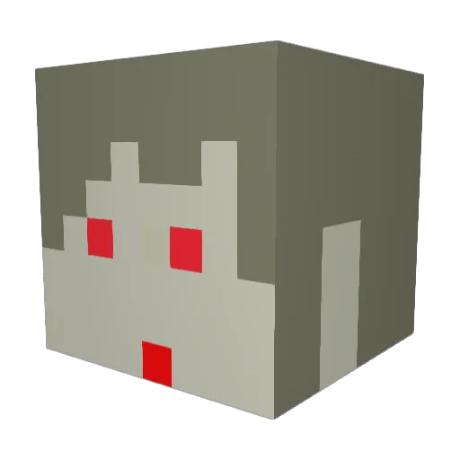 ValenRvtuber Minecraft avatar head, 3D render