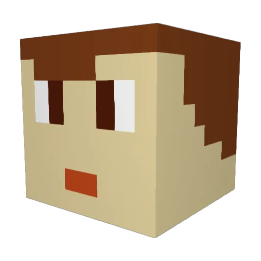 Valence43 Minecraft avatar head, 3D render