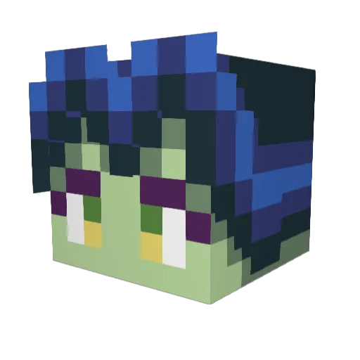 Valenga Minecraft avatar head, 3D render