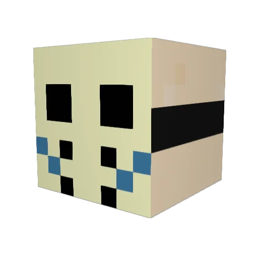 Valent4 Minecraft avatar head, 3D render