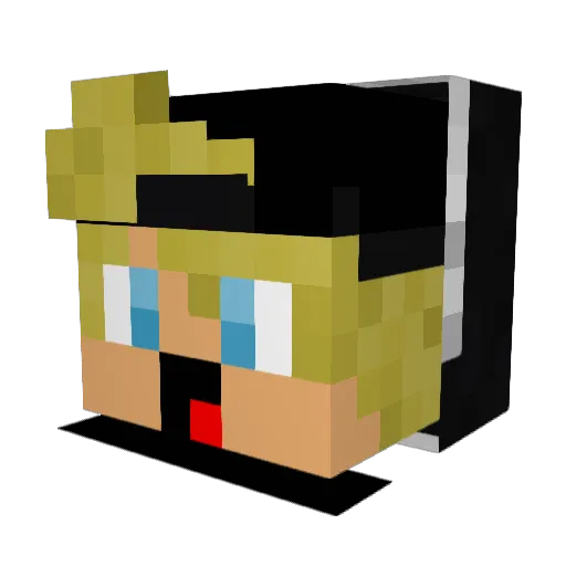 Valentino8i Minecraft avatar head, 3D render