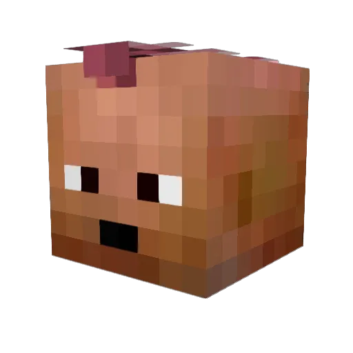 Valestro Minecraft avatar head, 3D render