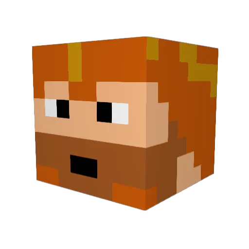 Valigarmnda Minecraft avatar head, 3D render