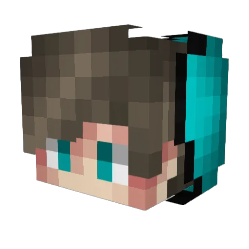 Valkynaris Minecraft avatar head, 3D render