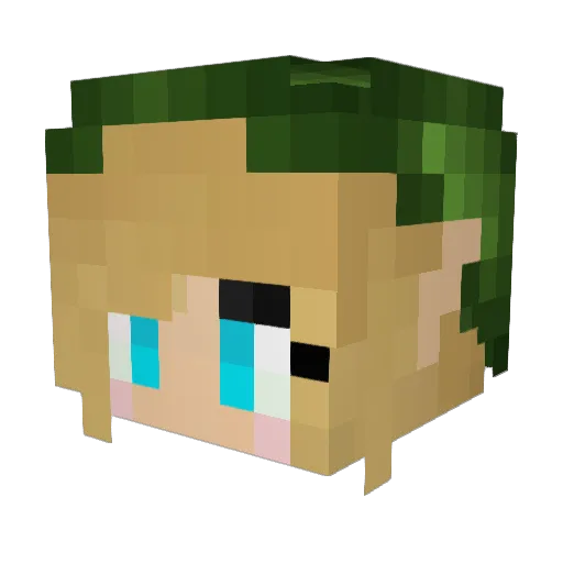 Valkynne Minecraft avatar head, 3D render