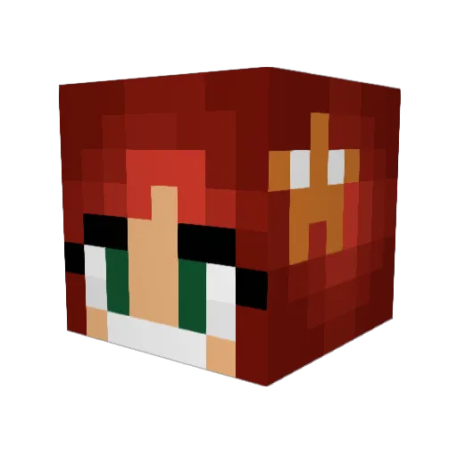 Valliecorn Minecraft avatar head, 3D render
