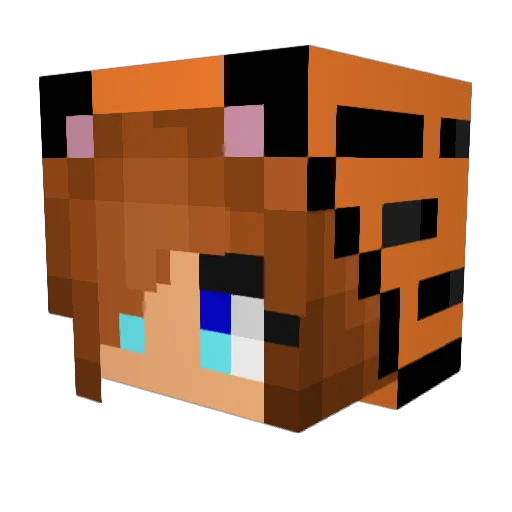 Valloa Minecraft avatar head, 3D render