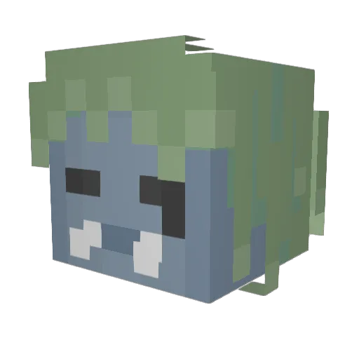Vallume Minecraft avatar head, 3D render