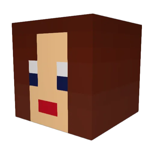 Vallynka Minecraft avatar head, 3D render