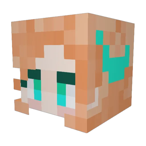 Valmuee Minecraft avatar head, 3D render