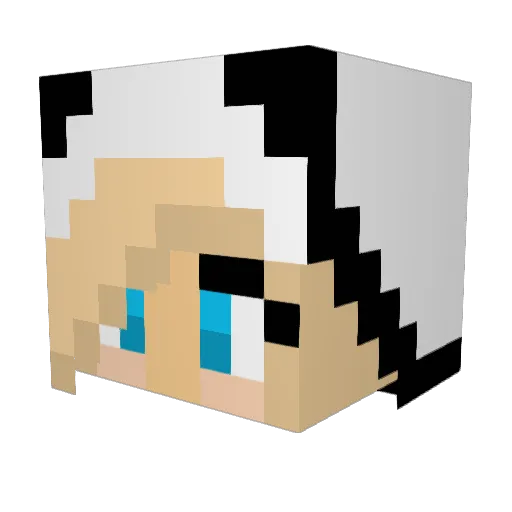 Valona Minecraft avatar head, 3D render