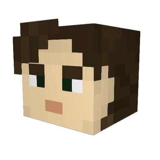 Valoucast Minecraft avatar head, 3D render