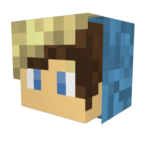 Valqwin Minecraft avatar head, 3D render