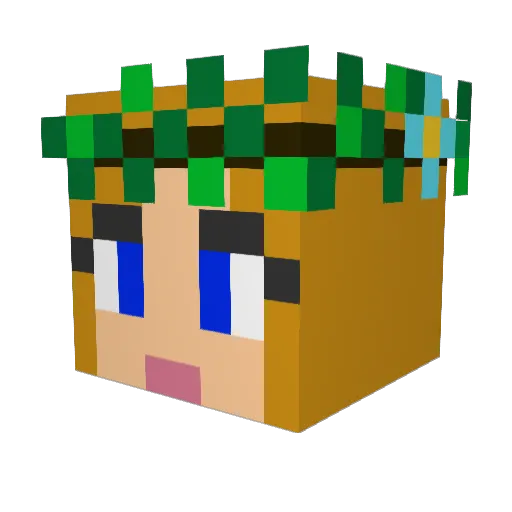 ValySa Minecraft avatar head, 3D render