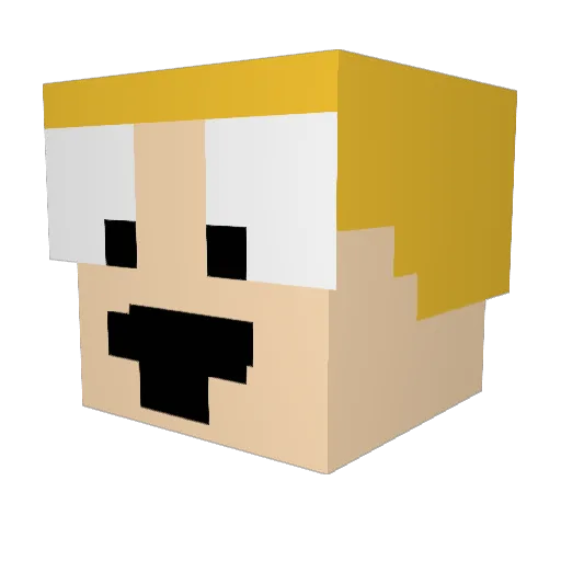 VamilekMC Minecraft avatar head, 3D render