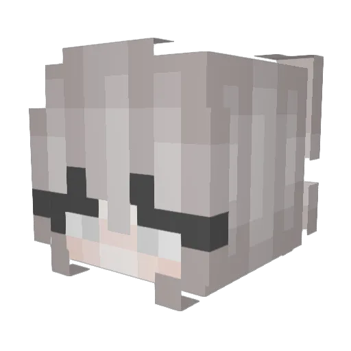 Vamillas Minecraft avatar head, 3D render