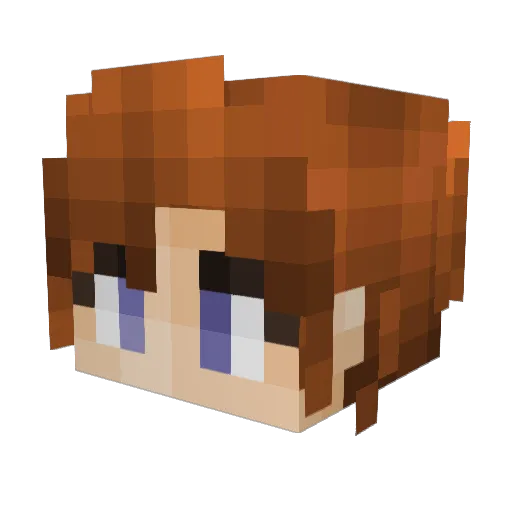 Vampanella Minecraft avatar head, 3D render