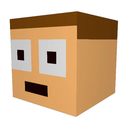 Vampelley Minecraft avatar head, 3D render