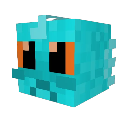 Vampirefish Minecraft avatar head, 3D render